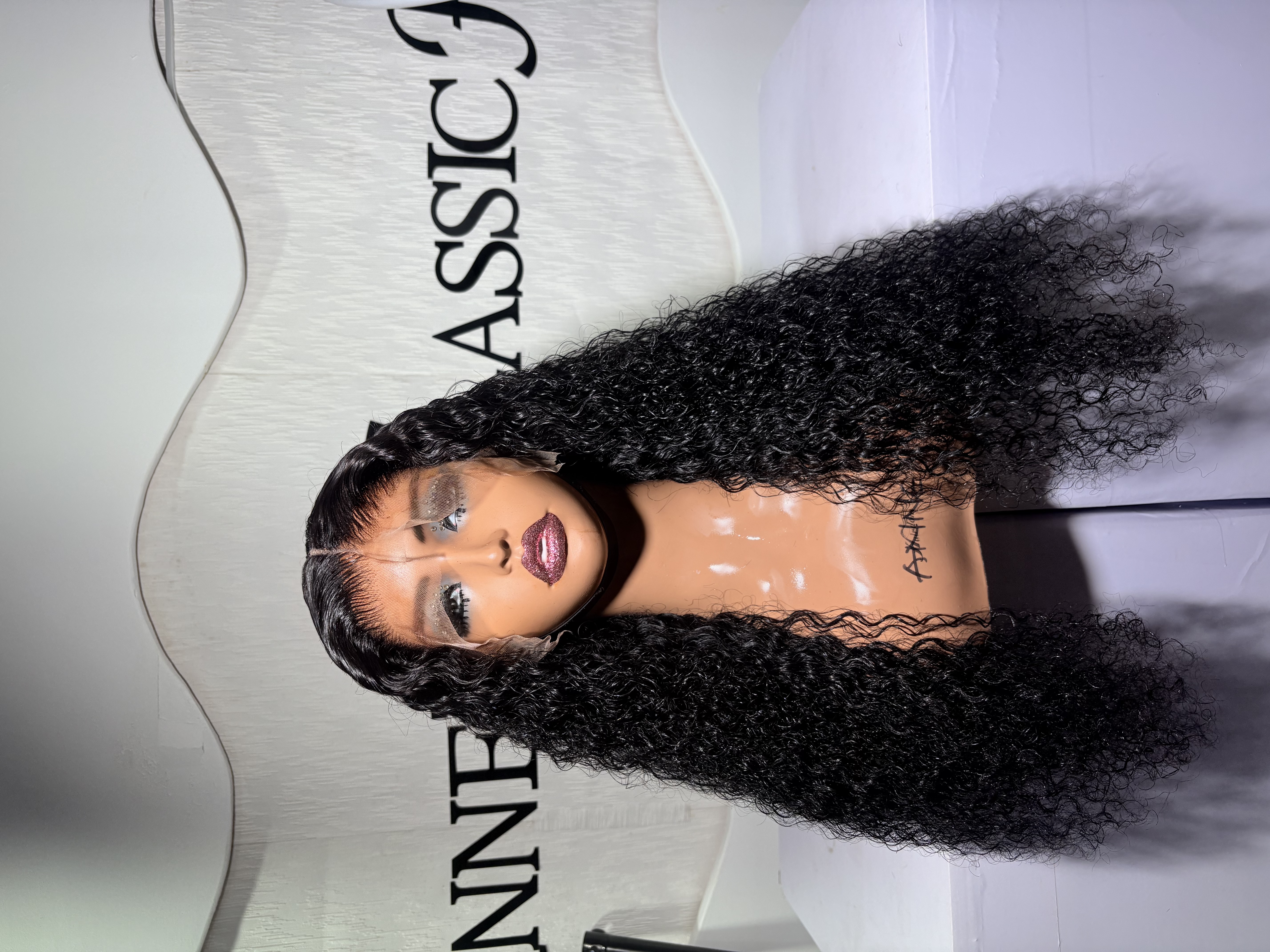 24” Eurasian wet curls Frontal wig